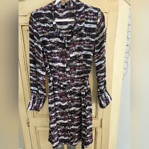 Noir Multicolor Long Sleeve Shirt Dress